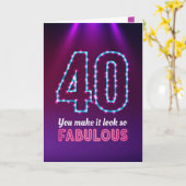 ハッピーバースデー40、あなたは素晴らしく見える!C カード (黄色い花)