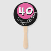 ハッピーバースデー40thピンク名前をカスタムするハンドファン ハンドファン (裏面)