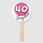 ハッピーバースデー40thピンク名前をカスタムするハンドファン ハンドファン (正面)