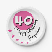 ハッピーバースデー40thピンク名前をカスタムする