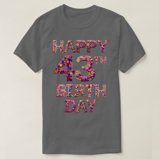 ハッピーバースデー43日 Tシャツ (デザイン正面)