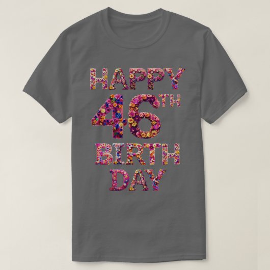 ハッピーバースデー46日 Tシャツ (デザイン正面)