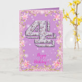 ハッピーバースデー4 カード (黄色い花)