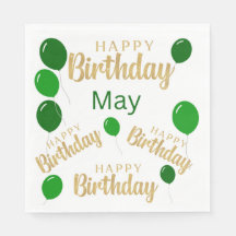 ハッピーバースデー5月の誕生日ペーパーナプキン