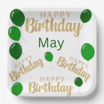 ハッピーバースデー5月の誕生日紙プレート
