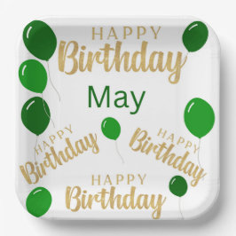 ハッピーバースデー5月の誕生日紙プレート ペーパープレート