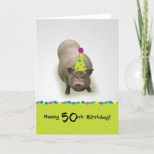 ハッピーバースデー50の甘いお祝いの挨拶状 カード