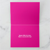 ハッピーバースデー50ピンクスター名前をカスタムすると写真 カード (内部)