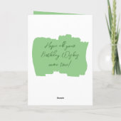 ハッピーバースデー50今日フォトグリーン金ゴールドを追加 カード (裏面)