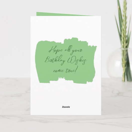 ハッピーバースデー50今日フォトグリーン金ゴールドを追加 カード (裏面)