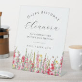 ハッピーバースデー50威厳がある誕生フラワーウェルカム 台座サイン (インサイチュ)