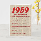 ハッピーバースデー50年代50sの五十年代1959生年 カード (黄色い花)