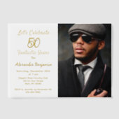 ハッピーバースデー50年写真五十パーティー ベラム紙招待状 (正面)
