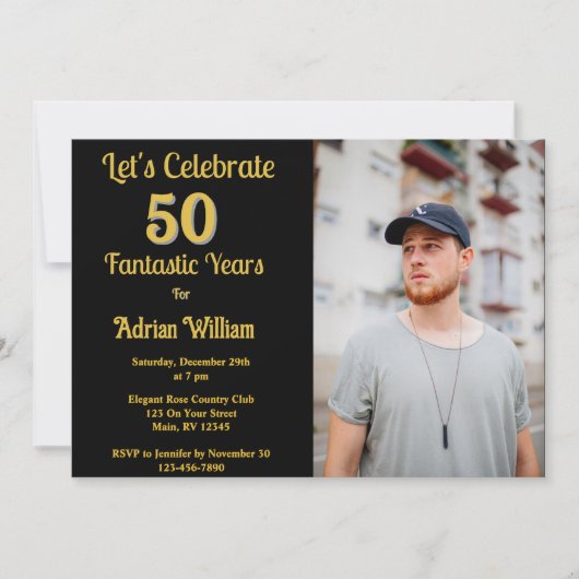 ハッピーバースデー50年写真五十パーティー 招待状 (正面)