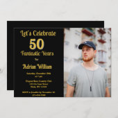 ハッピーバースデー50年写真五十パーティー 招待状 (正面/裏面)