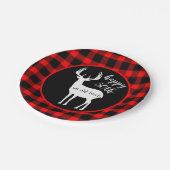 ハッピーバースデー50歳バック・バッファロー・プレイド ペーパープレート (アングル)