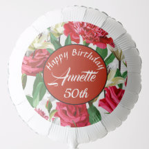 ハッピーバースデー50番目のフローラ水の色をパーソナライズ