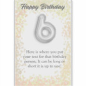 ハッピーバースデー6歳ステッカー シール (正面)