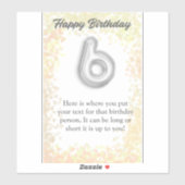 ハッピーバースデー6歳ステッカー シール (シート)