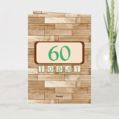 ハッピーバースデー60今日の名前グリーンブラウン カード (裏面)