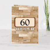 ハッピーバースデー60今日の名前ブラックブラウン カード (裏面)