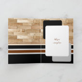 ハッピーバースデー60今日の名前ブラックブラウン カード (内部)