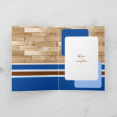 ハッピーバースデー60今日の名前ブルーブラウン カード (内部)