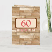 ハッピーバースデー60今日の名前レッドブラウン カード (裏面)