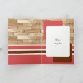 ハッピーバースデー60今日の名前レッドブラウン カード (内部)