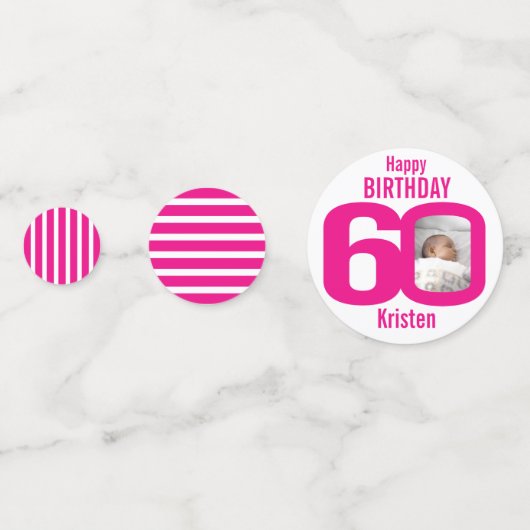 ハッピーバースデー60位写真白番 コンフェッティ (裏面)