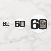 ハッピーバースデー60位名・写真紙紙吹雪 コンフェッティ (正面)