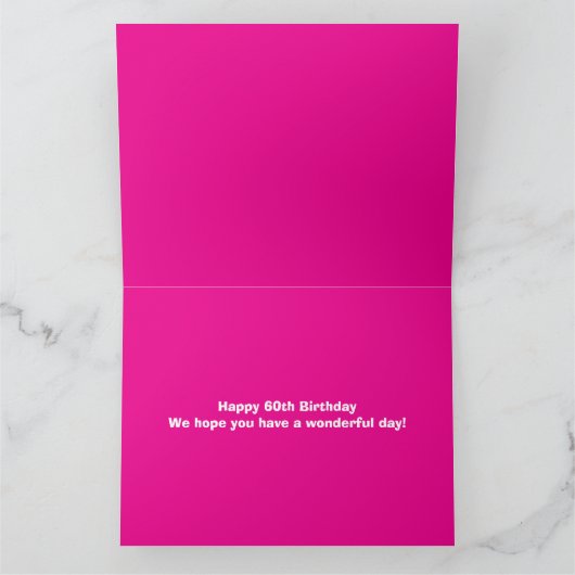 ハッピーバースデー60個のピンクの星おばあちゃんの写真 カード (内部)