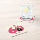 ハッピーバースデー60名とフォト紙コースター スクエアペーパーコースター (インサイチュ)