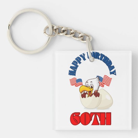 ハッピーバースデー60日 キーホルダー (正面)