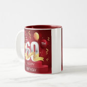 ハッピーバースデー60番目のマグカップ ツートーンマグカップ (正面左)