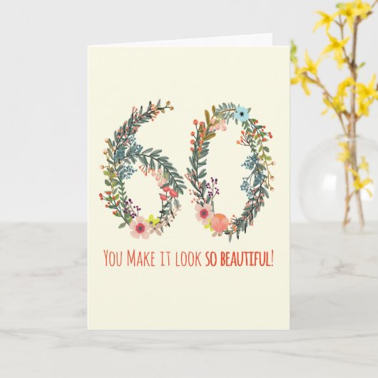 ハッピーバースデー60、あなたはそれをとても美しく見せるC カード (黄色い花)