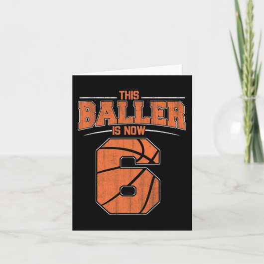 ハッピーバースデー6th 6歳バスケットボールボーイズSixt カード (正面)