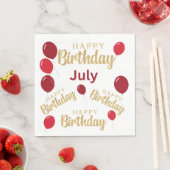 ハッピーバースデー7月の誕生日ペーパーナプキン スタンダードランチョンナプキン (インサイチュ)