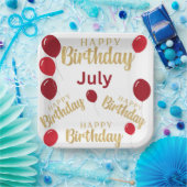 ハッピーバースデー7月の誕生日紙プレート ペーパープレート (パーティー)