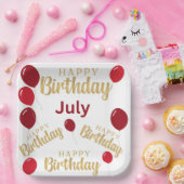 ハッピーバースデー7月の誕生日紙プレート ペーパープレート (パーティー)