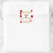ハッピーバースデー7月誕生日シール スクエアシール (バッグ)