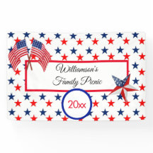 ハッピーバースデー7月4日星とストライプバナー