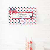 ハッピーバースデー7月4日星とストライプバナー 横断幕 (インサイチュ)