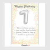 ハッピーバースデー7歳ステッカー シール (シート)