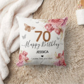 ハッピーバースデー70パーソナライズされた装飾用クッション クッション (ブランケット)