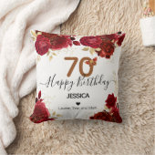 ハッピーバースデー70フローラバラ パーソナライズされた クッション (ブランケット)