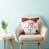 ハッピーバースデー70フローラバラ パーソナライズされた クッション (椅子)