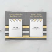 ハッピーバースデー70今日の名前のグレー黄色を追加 カード (内部)