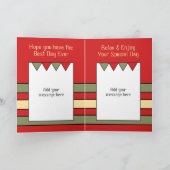 ハッピーバースデー70今日の名前の赤い緑を追加 カード (内部)