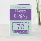 ハッピーバースデー70今日グリーンパープル カード (正面)